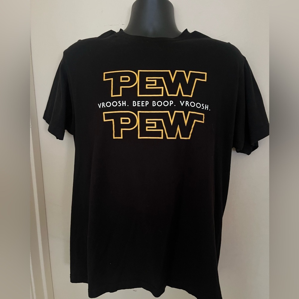 Black Pew Pew Pew Graphic Tee